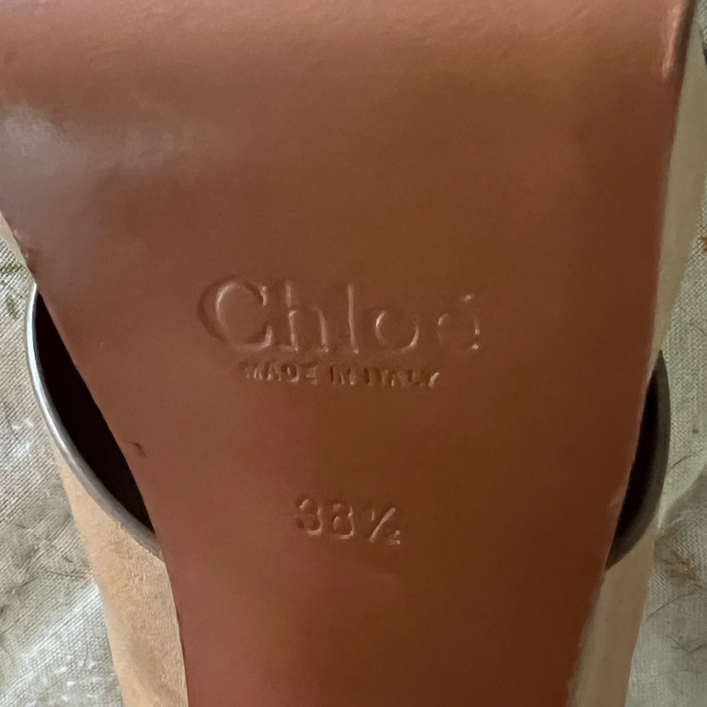 Chloe Strappy Leather Platform Sandals - Tan Size 38.5 - Picture 15 of 15